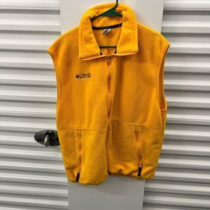 Vintage Yellow Columbia Fleece Vest Size Large